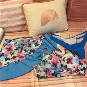 Colorful Butterfly Print Bikini Set